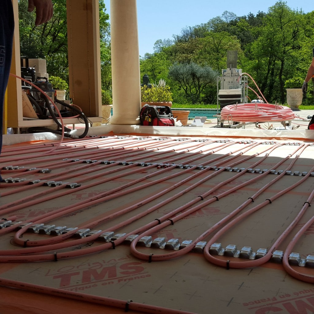 Installation d'un plancher chauffant au sein d'une villa